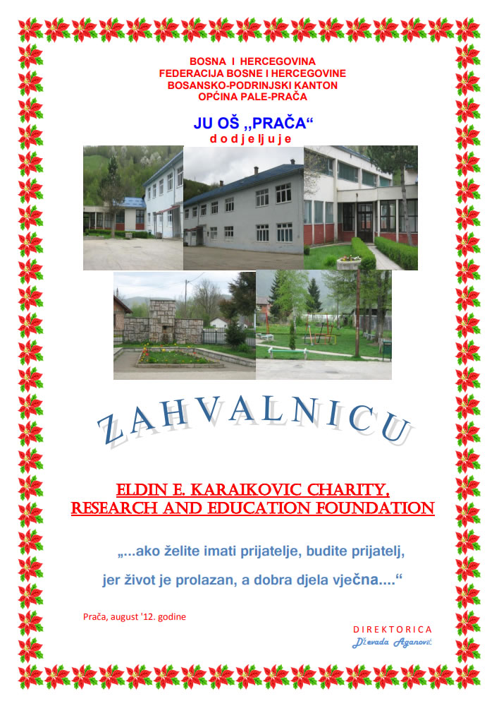 ACKNOWLEDGMENT - ZAHVALNICA